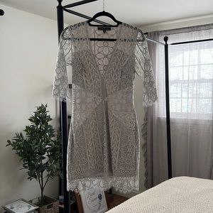 For love and lemons silver lace bodycon dress